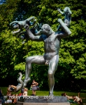 Man catching falling babies at Frogner Park